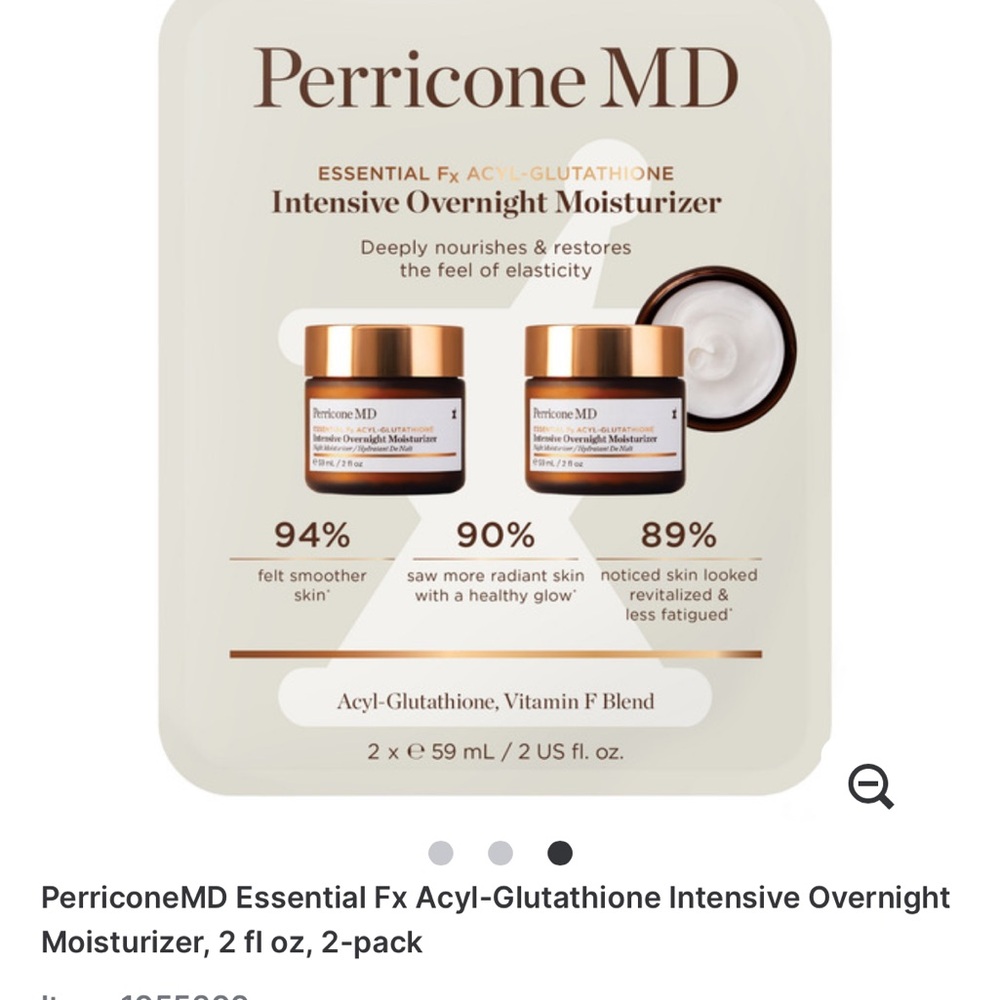 2x Perricone MD Essential Fx Aclyl-Glutathione Intensive Overnight Moisturizer
